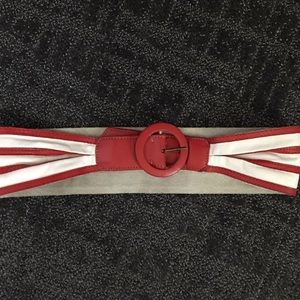Vintage 80’s belt, red and white stripe, 31”